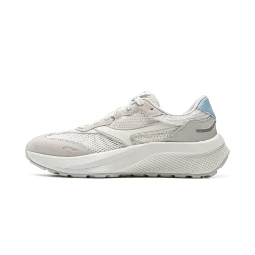 Li Ning Zhongning M500 Cushioning Slip Resistant Support Abrasion Resistant Low top Casual Shoes Women's White Gray