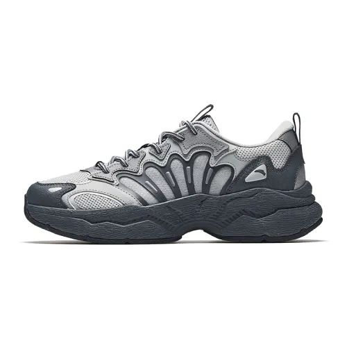 Anta Slip Resistant Abrasion Resistant Low top Casual Shoes Men's Gray