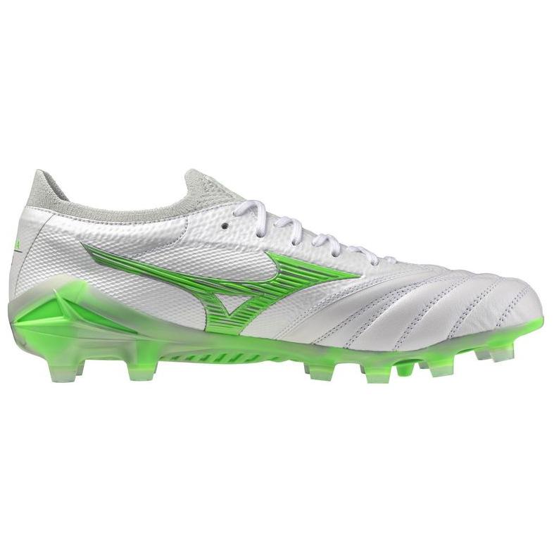 Mizuno Morelia Neo 4 Synthetic Leather, Leather Slip Resistant Abrasion Resistant Soccer Shoes Unisex White Green