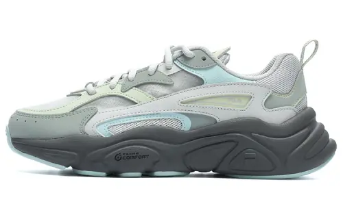 FILA Fila Mars 1 fabric synthetic leather, comfortable, shock-absorbing and wear-resistant, low-cut lifestyle shoes, women's gray green