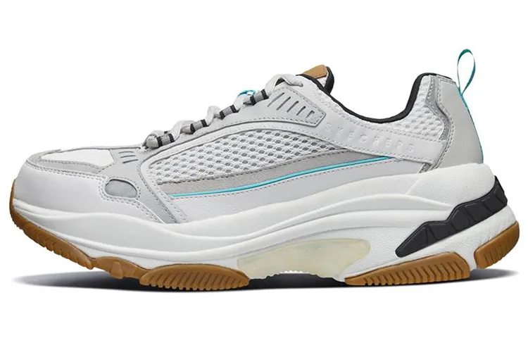 Skechers S Quad Mesh, Synthetic Leather, Leather Low top Casual Shoes Men's White Black