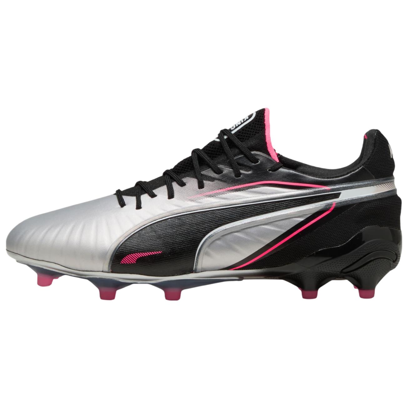 PUMA King Ultimate Abrasion Resistant Soccer Shoes Unisex Silver Black