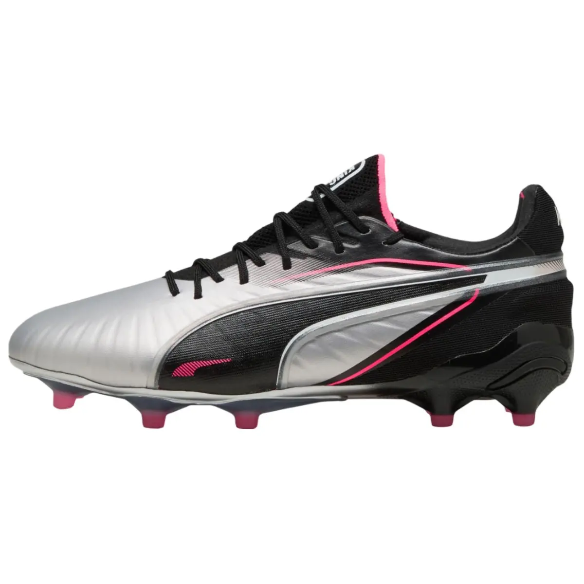 PUMA King Ultimate Abrasion Resistant Soccer Shoes Unisex Silver Black