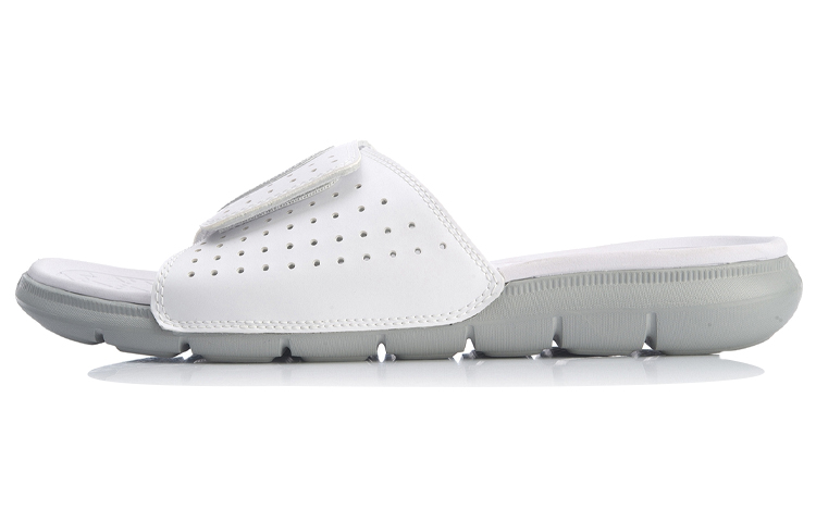 Li Ning Rubber Sole EVA Quiet Slide Slippers Men's Standard White