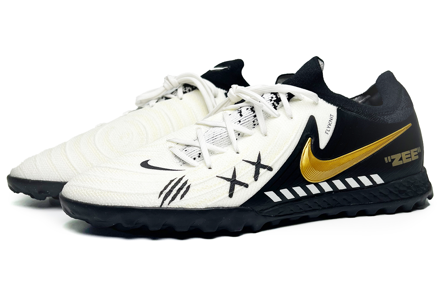 Nike Phantom GX Slip Resistant, Abrasion Resistant, Breathable Soccer Shoes Unisex Black White Gold