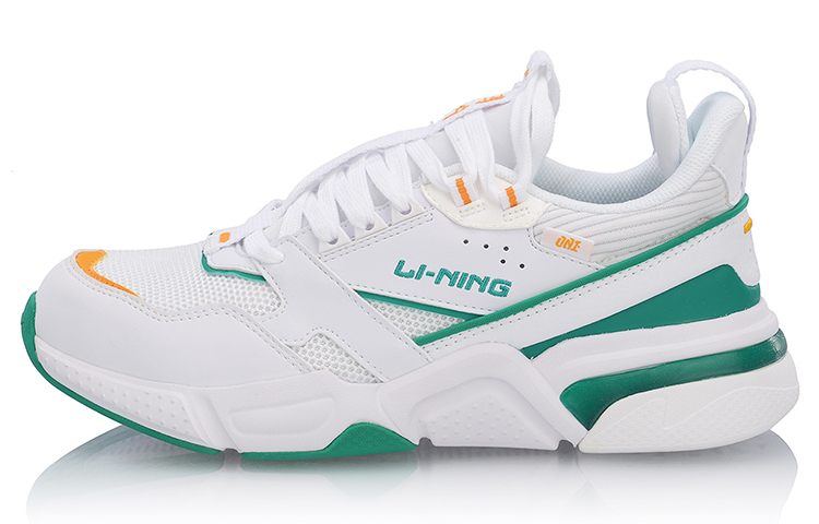 Li Ning 001 Journey Slip Resistant Abrasion Resistant Low top Casual Shoes Women's White Green