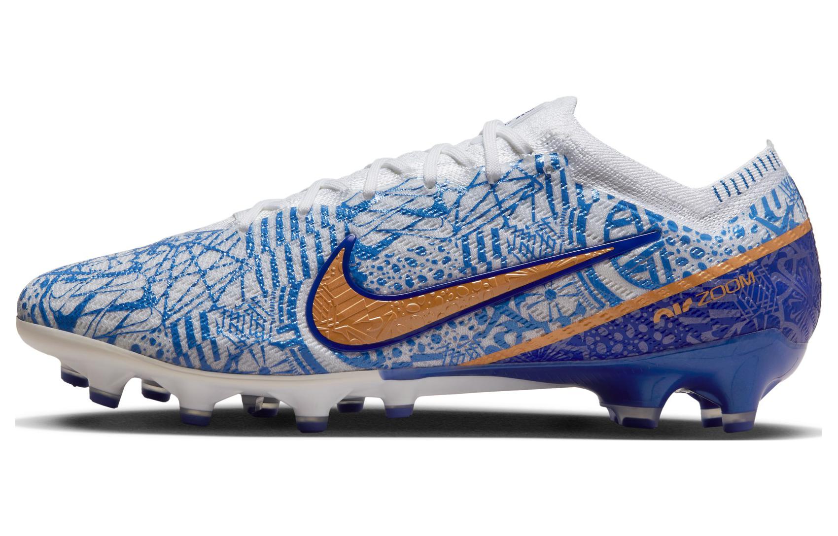 Nike Zoom Mercurial Vapor 15 Elite CR7 Pro AG (gel short spike) Artificial grass fabric non-slip lightweight football shoes men white and blue