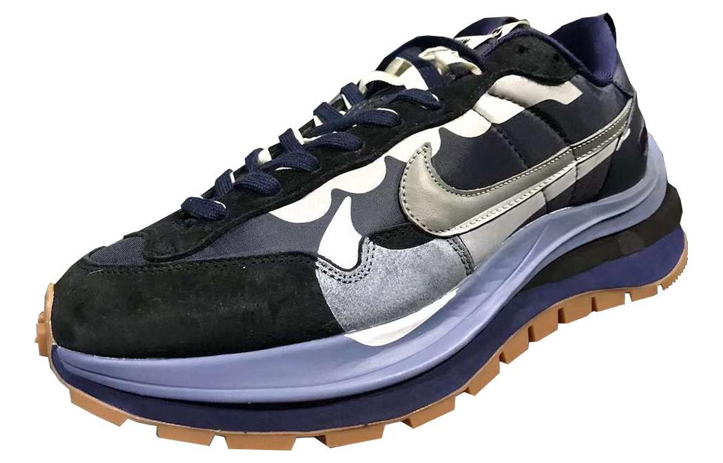 Sacai x Nike LDWaffle 'Midnight Navy' Cushioning, Wear Resistant Low top Casual Shoes Men's Blue Gray