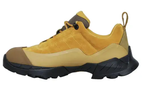 ROA Leather Low top Casual Shoes Unisex Brown Yellow