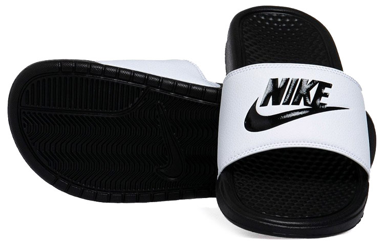 Шлепанцы Nike Benassi dji (бело-черные) — фото 4