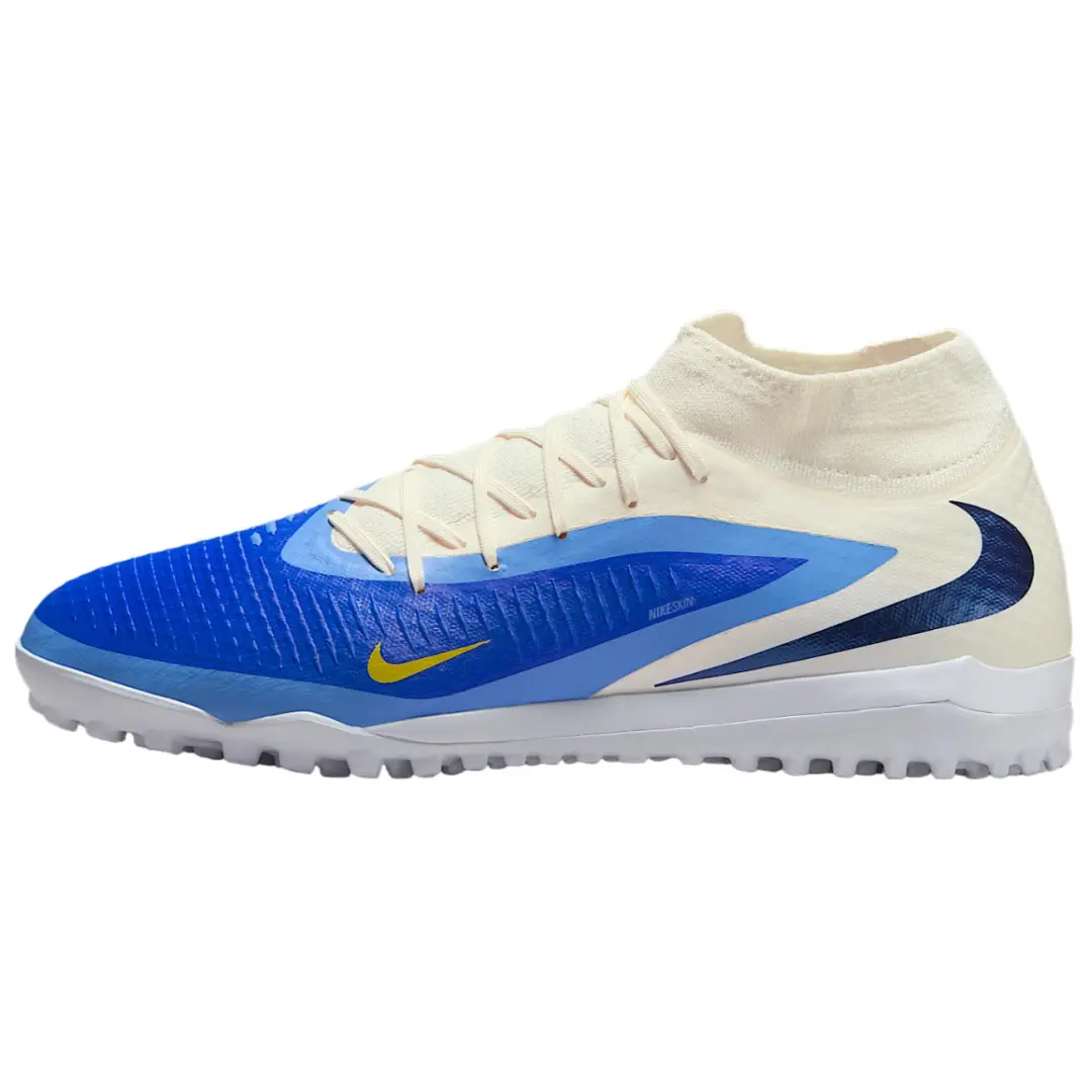 Nike Phantom 6 Abrasion Resistant Soccer Shoes Unisex White Blue