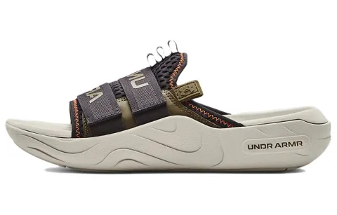 Under Armour Alpha EVA Rubber Sole Slide Slippers Unisex Khaki