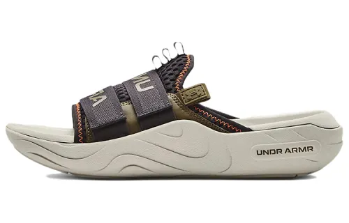 Under Armour Alpha EVA Rubber Sole Slide Slippers Unisex Khaki