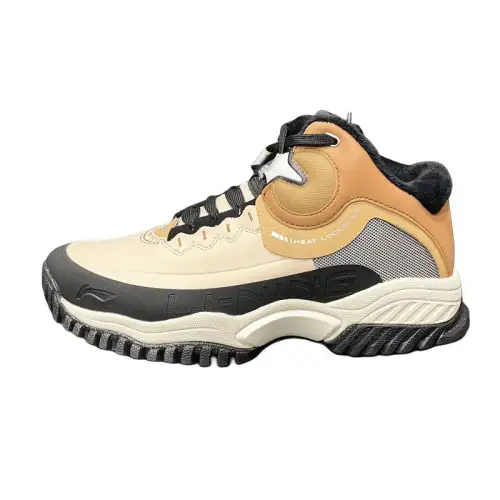 Li Ning Sports Life Collection Comfortable Fleece Lined Slip Resistant Thermal Mid top Casual Shoes Men's