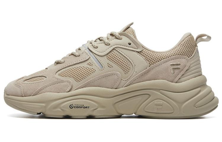 FILA Fila Mars 2 Mars 2.0 fabric, double layer, comfortable, shock-absorbing and wear-resistant, low-cut lifestyle shoes, men's camel silk brocade