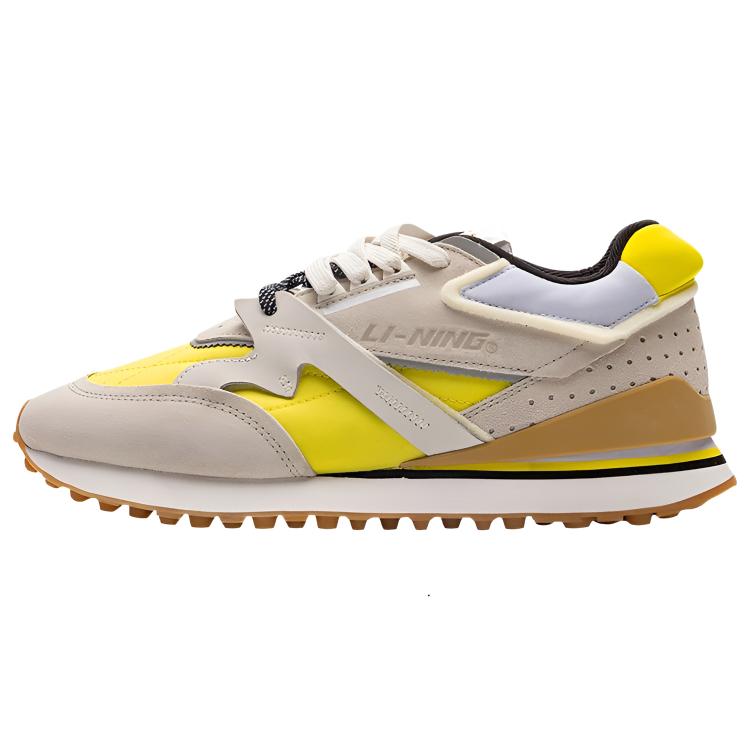 Li Ning 001 Original Aspiration Breathable And Lightweight Low top Casual Shoes Men's Gray Yellow