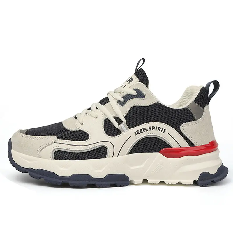 JEEP SPIRIT Cushioning Abrasion Resistant Breathable Lightweight Height Increasing Low top Casual Shoes Men's