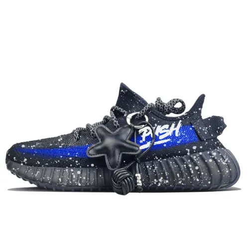 Adidas Originals Yeezy Boost 350 V2 Slip Resistant Low top Casual Shoes Unisex Black Blue
