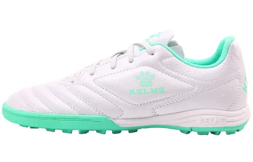 KELME Youth Training Collection TF Turf Artificial Turf Synthetic Leather Soccer Shoes Unisex White Green
