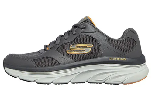 Skechers D'lux Walker Casual Shoes Men's Low Top Charcoal Gray/Orange
