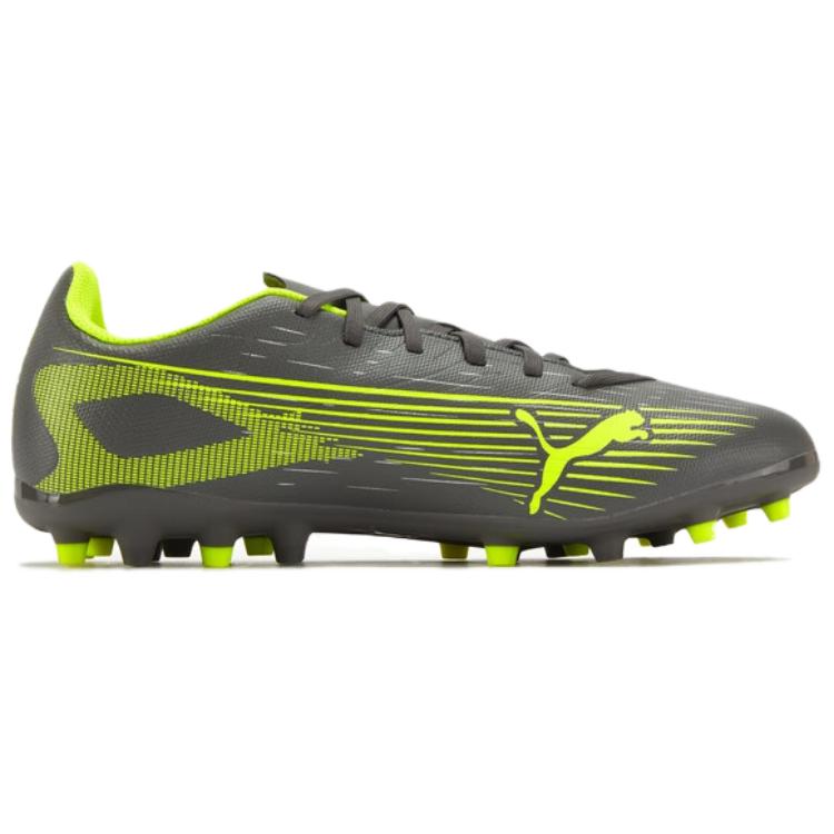 PUMA Ultra 5 Play Comfortable MG Multi Ground Artificial Leather Abrasion Resistant Soccer Shoes Unisex Silver Yellow