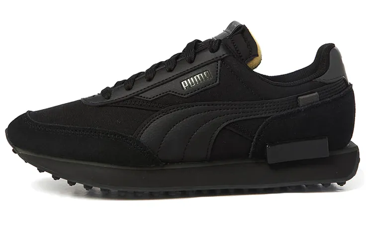 PUMA Future Rider Play On Synthetic Leather Comfortable Cushioning Abrasion Resistant Low top Casual Shoes Unisex Black