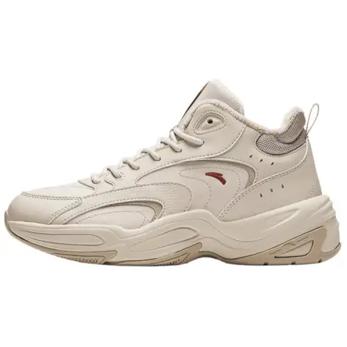 Anta Cross Trendy Versatile, Fleece Lined Slip Resistant Thermal Low top Casual Shoes Women's Beige