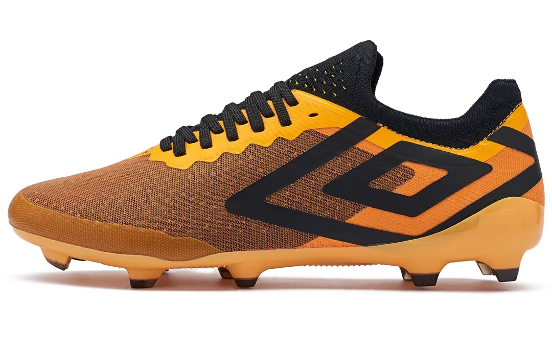 Umbro FG Firm Ground Natural Grass Slip Resistant Support Impact Resistant Soccer Shoes Men's Saffron