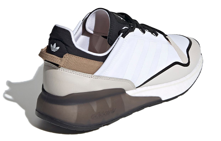 Кроссовки adidas originals ZX 2K Boost (бело-коричнево-черные) — Белый / коричневый / чёрный — фото 4