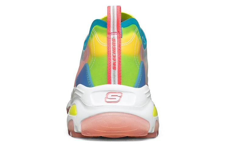 Женские кроссовки Skechers D'LITES 1.0 (розово-сине-желтые) — Розовый / синий / жёлтый — фото 4