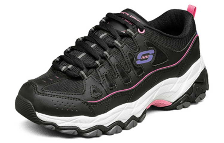 Женские кроссовки Skechers DLITES (черно-бело-розовые) — Чёрный / белый / розовый / фиолетовый — фото 3