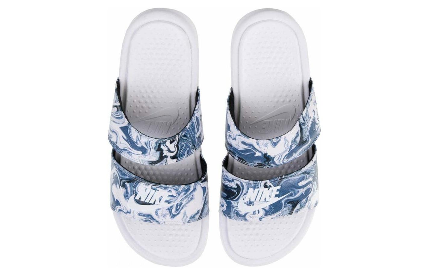 Женские шлепанцы Nike Benassi (бело-зеленые) — фото 4