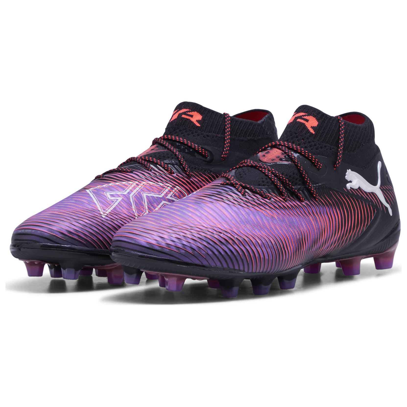 PUMA FUTURE 8 Abrasion Resistant Soccer Shoes Unisex Black White Red