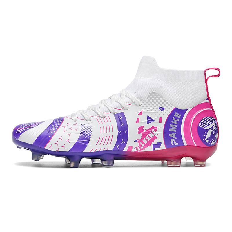PANKE AG Artificial Ground Artificial Turf Soccer Shoes Unisex White Purple