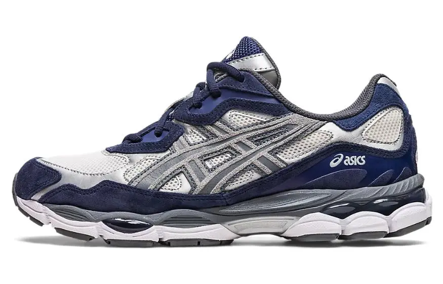 ASICS GEL NYC Textile, Synthetic Leather Low top Casual Shoes Unisex Gray Blue