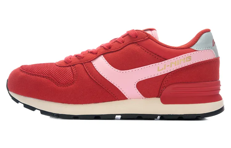 Li Ning Glory Series Textile, Synthetic Leather Cushioning Slip Resistant Abrasion Resistant Low top Casual Shoes