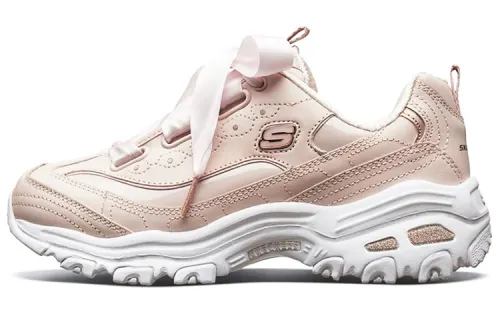 Skechers D'LITES Synthetic Leather Low top Casual Shoes Women's Light Pink