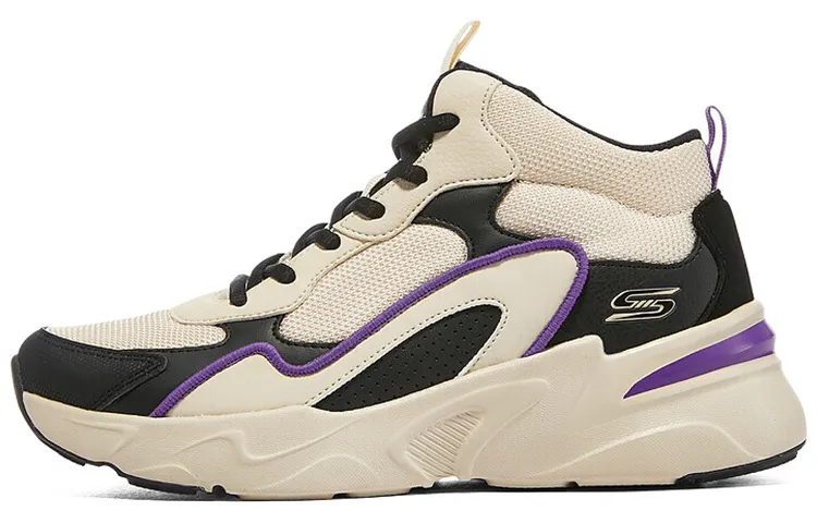 Skechers DLITES Comfortable High top Casual Shoes Women's Beige Black Purple