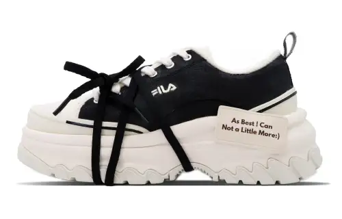 FILA Lava Cushioning Slip Resistant Abrasion Resistant Breathable Low top Sports Casual Shoes Women's Beige Black