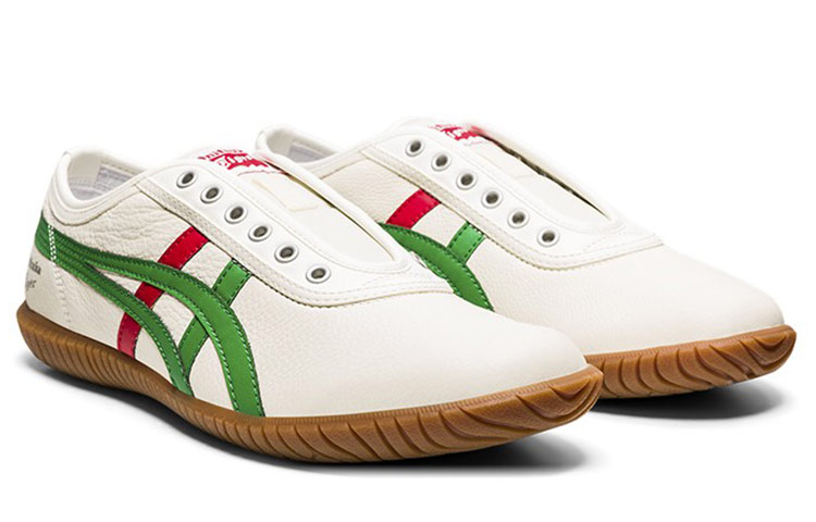 слипоны Onitsuka Tiger Tsunahiki (бежево-белый / зеленый) — Бежевыйбелый / зелёный — фото 2