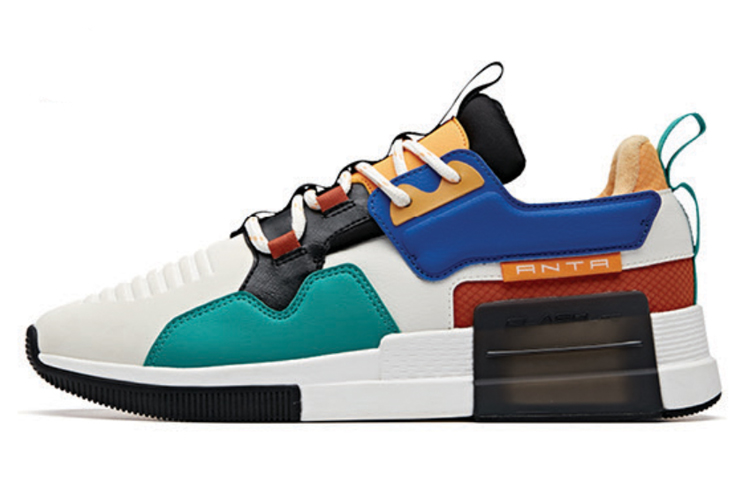 Anta Rubik's Cube Fleece Lined Thermal Non slip Lightweight Low top Casual Shoes Men's White Orange Blue