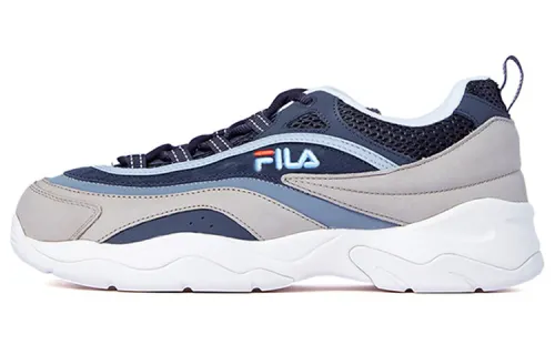 FILA Ray Retro Running Shoes Cushioning Abrasion Resistant Breathable Low top Casual Shoes Men's Gray Blue