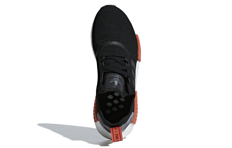 Кроссовки adidas Originals NMD_R1 (черно-бело-оранжевые) — Чёрный / белый / оранжевый — фото 5