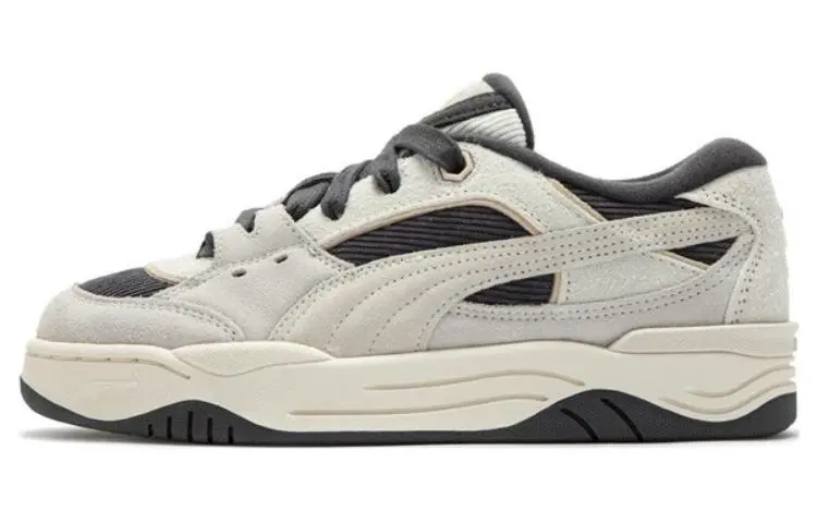 PUMA 180 Leather Casual Comfortable Retro Wear-Resistant Low-Top Casual Shoes Unisex Gray Black