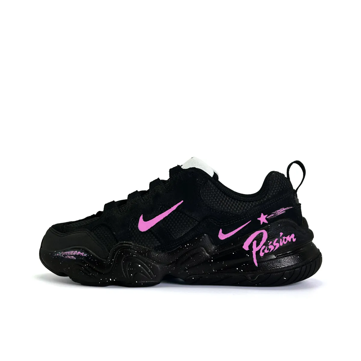 Nike Tech Hera Cushioning Breathable Support Height Increasing Low top Casual Shoes Unisex Black Pink