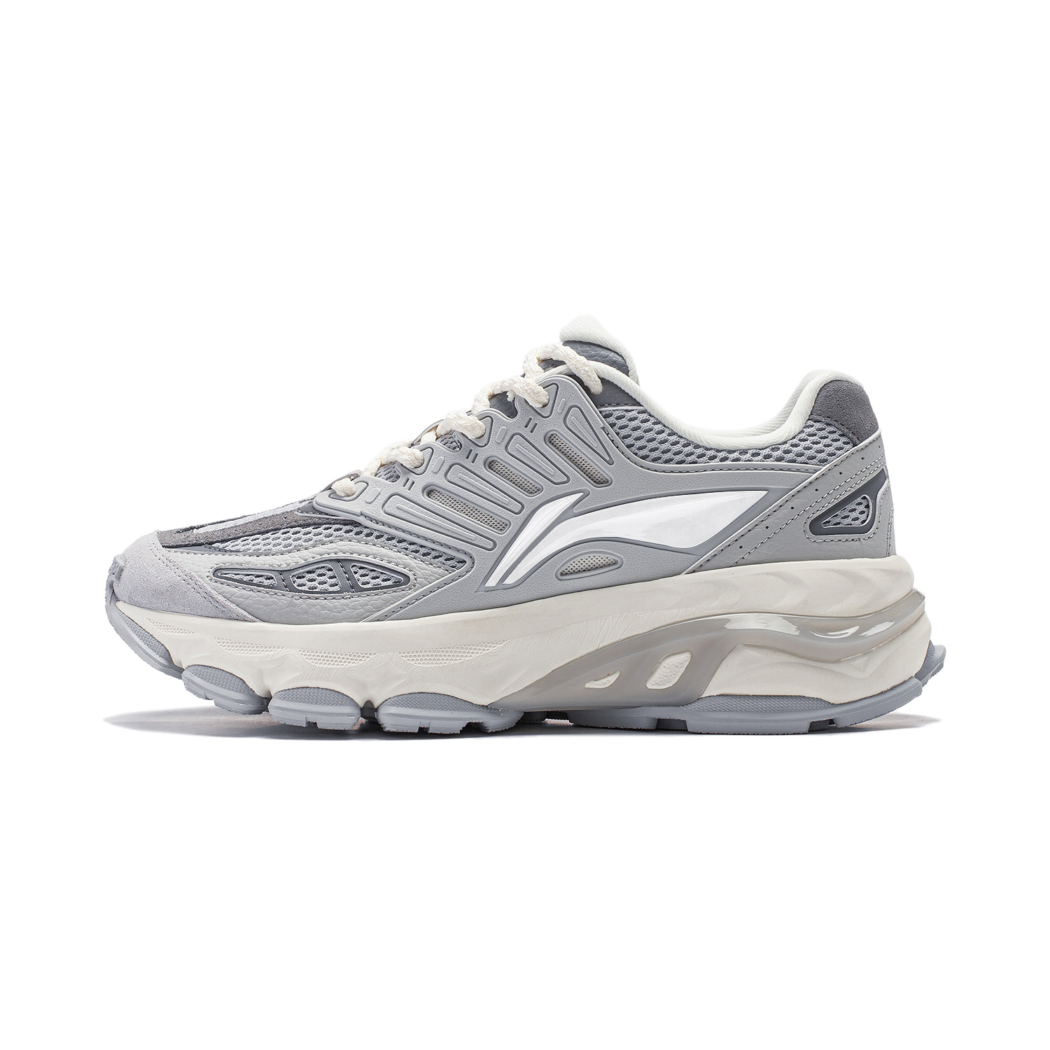 Li Ning Twenty Mountains Cushioning Slip Resistant Abrasion Resistant Low top Casual Shoes Women's Coin Gray
