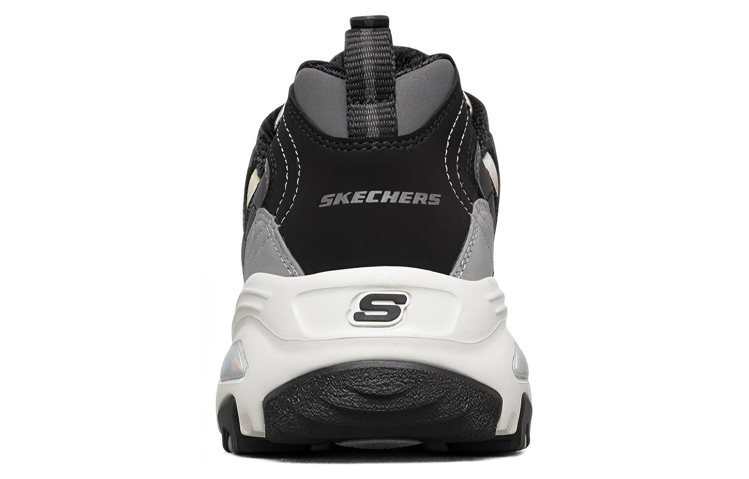 Женские кроссовки Skechers D'LITES 1.0 (черно-бело-серые) — фото 4