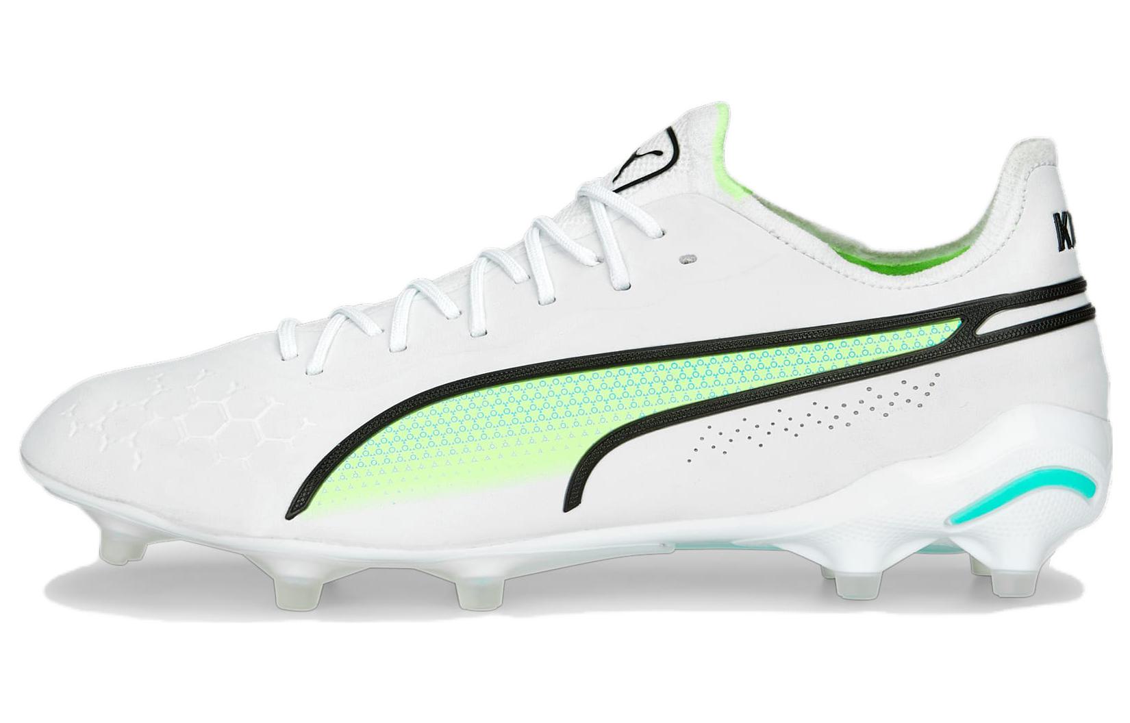 Мужские бутсы PUMA PUMA King Ultimate AG (бело-зелено-черные)