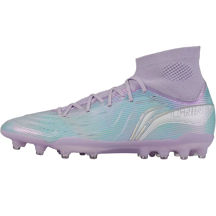 Li Ning TF Turf MG Multi Ground TPU Cushioning Slip Resistant Coverage Soccer Shoes Men's Blue Purple