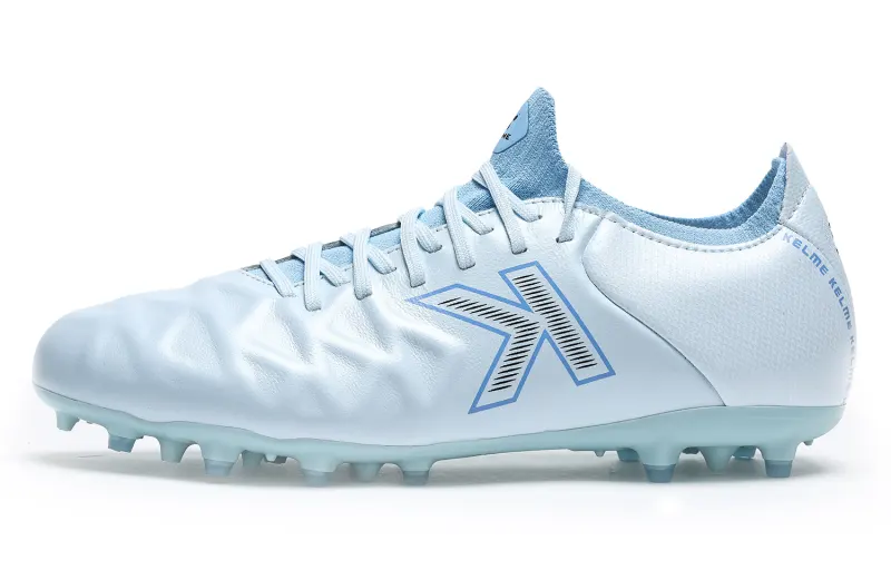 KELME MG Multi Ground Cow Leather Slip Resistant Abrasion Resistant Soccer Shoes Men's Sky Blue